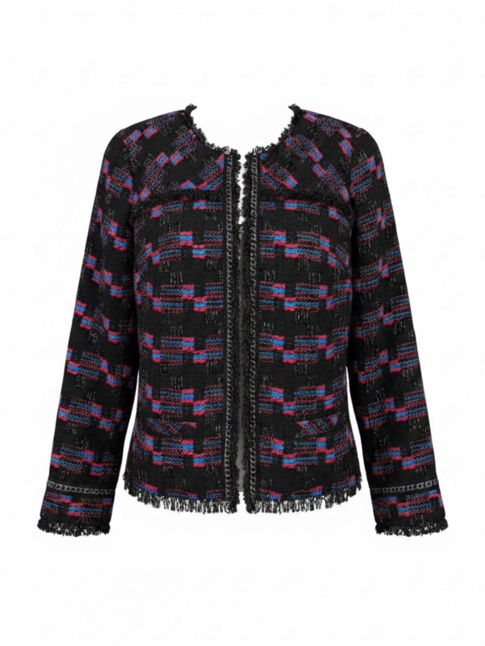 Trina Turk Chic Women Tweed Jacket Black and Red Blazer Jacket Size 10